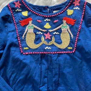Mini Boden NWOT embroidered mermaid dress 8/9